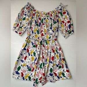 ELOQUII Elements Women's Abstract Floral Off-The-Shoulder Trapeze Dress Size 18